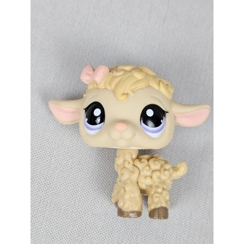 Littlest Pet Shop Hasbro LPS White Lamb #376 and Tan Lamb #1003